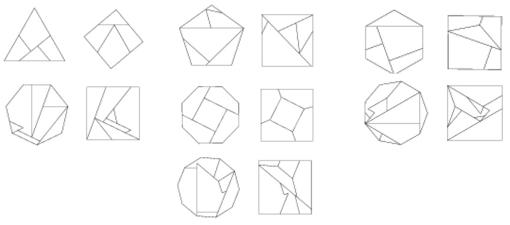 Métodos de cuadratura por disección de los primeros polígonos regulares